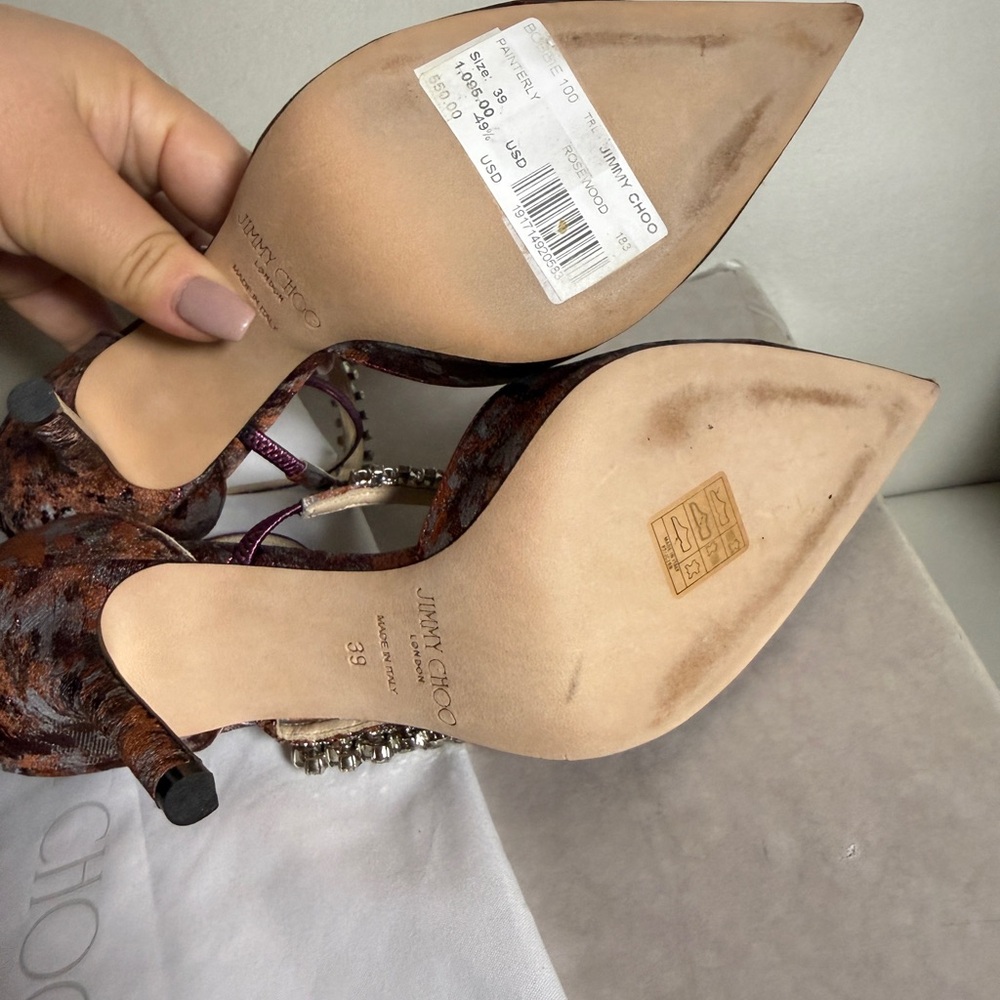 Jimmy Choo Bobbie Embellished Heels 100 - Picture 8 of 9